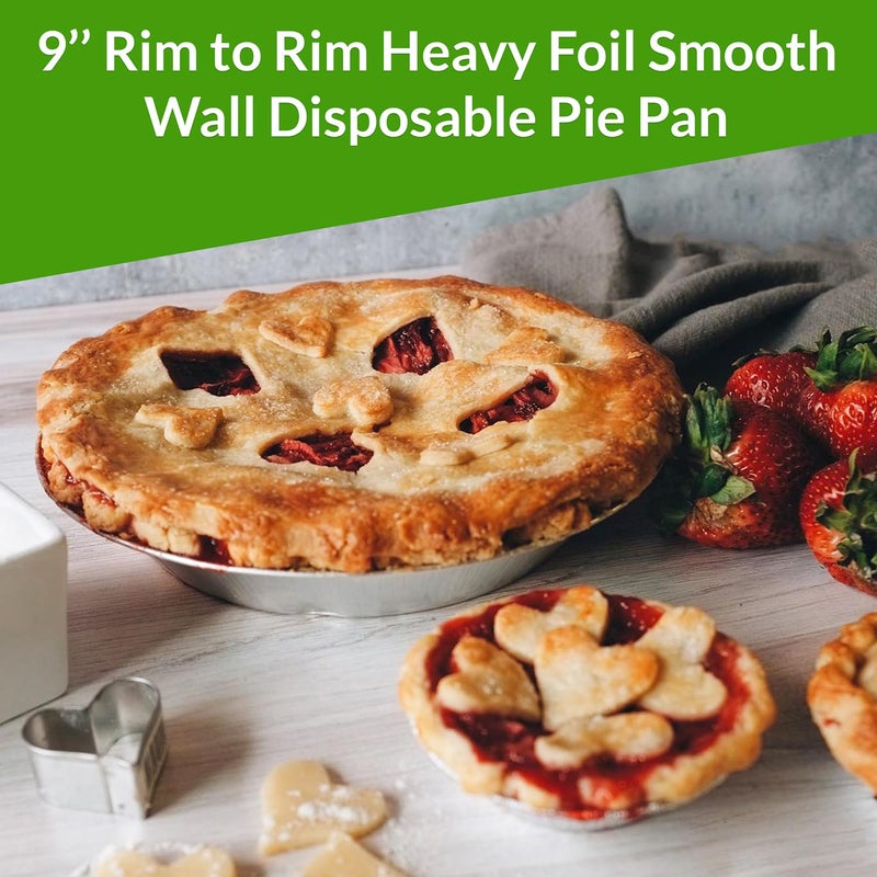 KitchenDance.com KitchenDance 9 Inch Heavy Duty Aluminum Pie Tins - Oven and Freezer Safe Disposable Pie Pans - Ideal for Restaurants and Bakeries - Reusable and 100% Recyclable Gauge Aluminum - 409 (50, Silver) - Image 3
